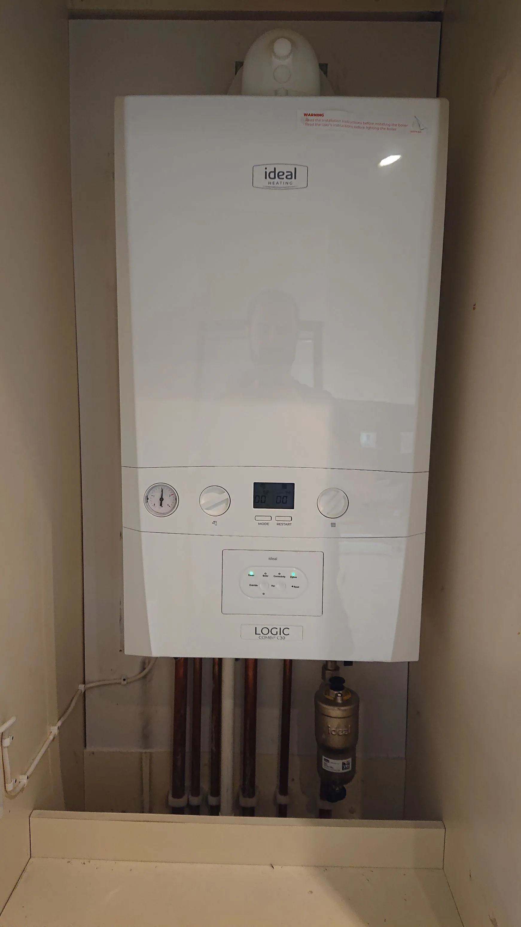 Modern boiler installed by HeatOn in a Basingstoke home